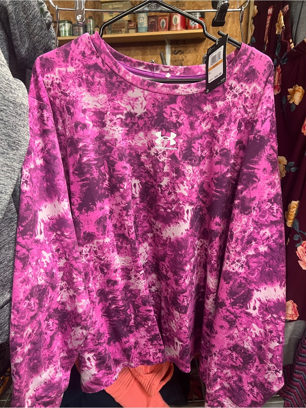 Under Armour Women’s Pink & Purple Tie-Dye Performance Sweatshirt